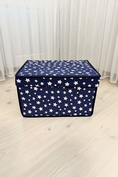 VAYBE Mini víceúčelový úložný box, Horç, box na hračky, organizér, vzor hvězdy v námořnické modré 30x40x25