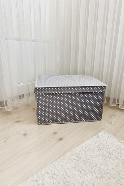 VAYBE Maxi Multi-Purpose Storage Box, Box Storage, Box, Organizer, Toy Box Gray Polka Dot Pattern 40x50x30