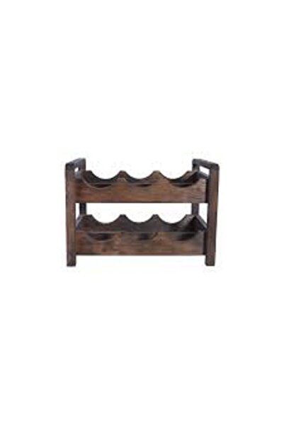 Nikadu Ahşap Masif Ağaç Eskitme 2 Katlı Şaraplık