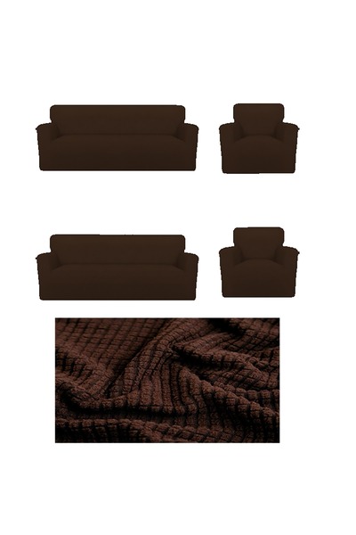 GüzelEvim غطاء طقم كنب بنقشة ليكرا بيتيكاري 3 3 3 1 1 غطاء كنب مرن