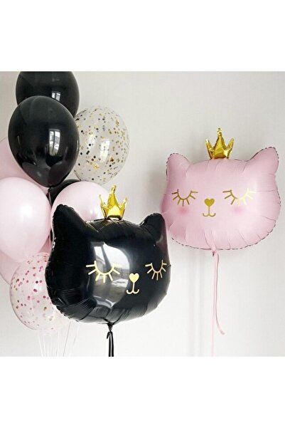 kidspartim Cute Cat Foil Balloon Black 56X49 cm