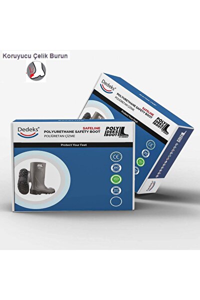 Dedeks Polydeks Boğazlı Çelik Burunlu Poliüretan Çizme