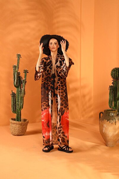ELAF Panthera Pardus Uzun Kimono Pareo - Ma Lumière Collection