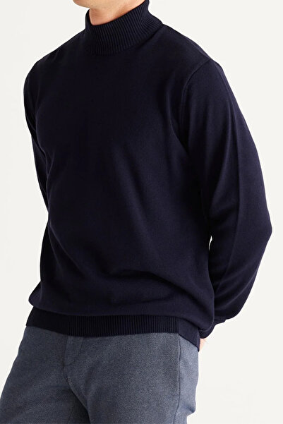 Nacar Erkek Standart Fit Normal Kesim Yarım Balıkçı Yaka Triko Kazak