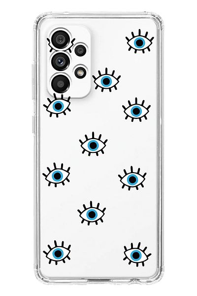 FocusCover حافظة هاتف من السيليكون الشفاف بتصميم عيون الشر المتوافقة مع هاتف Samsung Galaxy A13