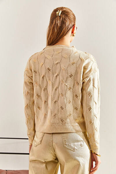 Bianco Lucci Women's Patterned Knitwear Sweater