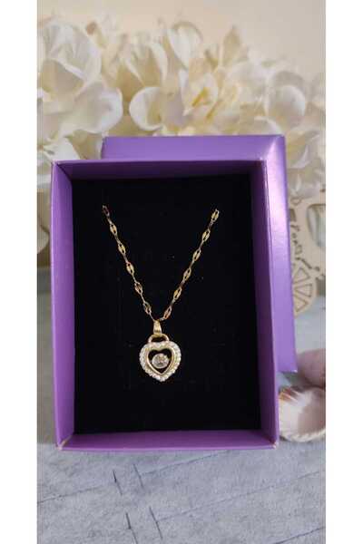 HKN AVM ACCESSORİES Paslanmaz Çelik Modeli 's Kalp Detaylı Aşk Kolyesi