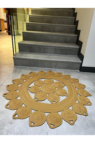 BHR Creative Jute Rug Floor Mat Teardrop Model