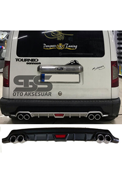 STS Oto Aksesuar Ford Connect Difüzör Arka Tampon Eki 4 Egzoz Çıkışlı Siyah Tip