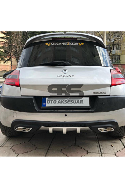 STS Oto Aksesuar Renault Megane 2 Hb Difüzör Arka Tampon Eki 2 Egzoz Çıkışlı Gri