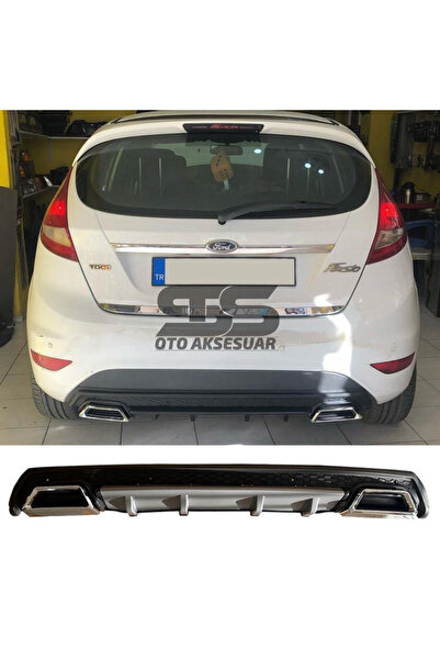 STS Oto Aksesuar Ford Fiesta Mk7 Difüzör Arka Tampon Eki 2 Egzoz Çıkışlı Gri ...