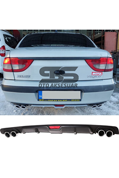 STS Oto Aksesuar Renault Megane 1 Difüzör Arka Tampon Eki 4 Egzoz Çıkışlı Siyah