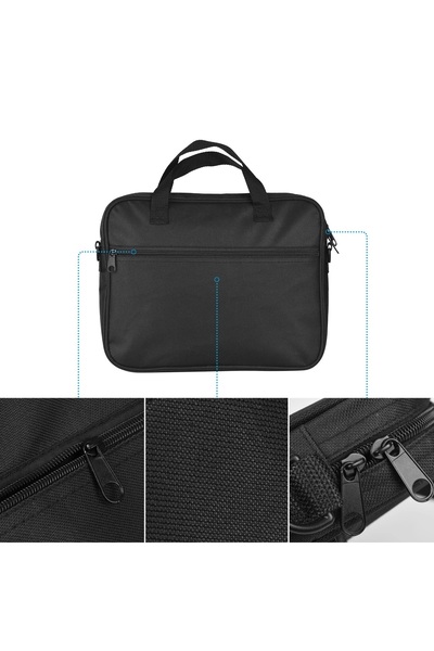 garden Moda Чанта за лаптоп 15,6-инчова водоустойчива чанта с цип с подробен черен документ Компютърна чанта за лаптоп