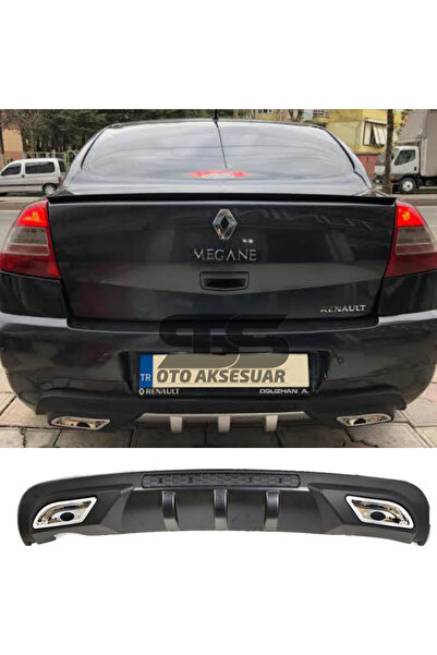 STS Oto Aksesuar Renault Megane 2 Sedan Difüzör Arka Tampon Eki 2 Egzoz Çıkış...