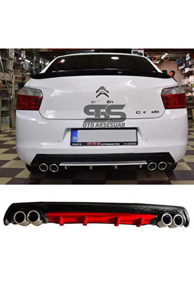 STS Oto Aksesuar Citroen C-elysee Difüzör Arka Tampon Eki 4 Egzoz Çıkışlı Kır...
