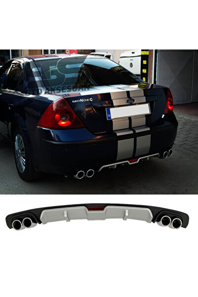 STS Oto Aksesuar Ford Mondeo Mk3 Difüzör Arka Tampon Eki 4 Egzoz Çıkışlı Gri