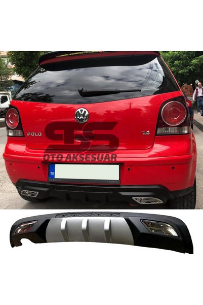 STS Oto Aksesuar Volkswagen Polo Uyumlu Difüzör Arka Tampon Eki 2 Egzoz Çıkış...