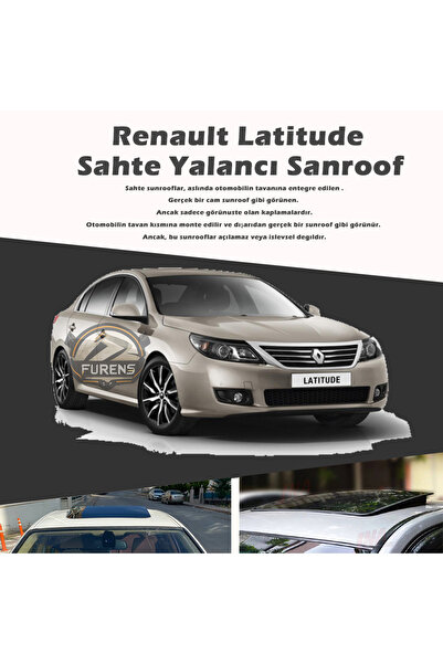 STS Oto Aksesuar Renault Latitude Parlak Siyah Yalancı Çakma Sahte Sunroof