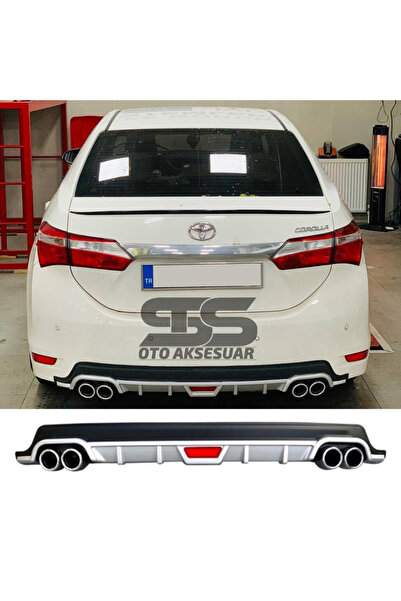 STS Oto Aksesuar Toyota Corolla  Uyumlu 2013-2018 Difüzör Arka Tampon Eki 4 E...