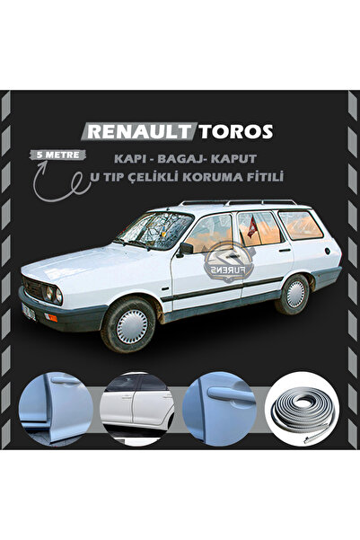 STS Oto Aksesuar Renault Toros Oto Araç Kapı Koruma Fitili 5metre Parlak Gri Renk
