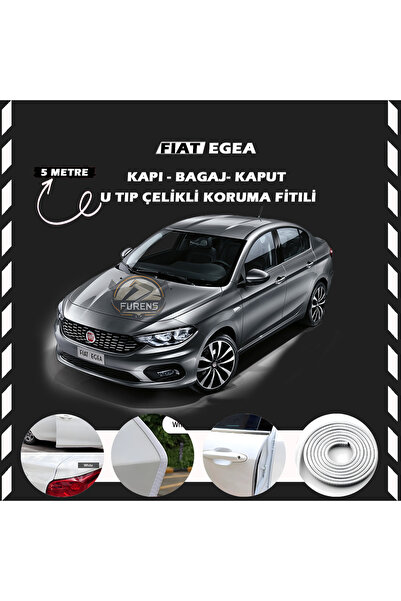 STS Oto Aksesuar Fiat Egea Oto Araç Kapı Koruma Fitili 5metre Parlak Beyaz Renk