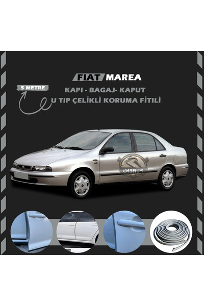 STS Oto Aksesuar Fiat Marea Oto Araç Kapı Koruma Fitili 5metre Parlak Gri Renk