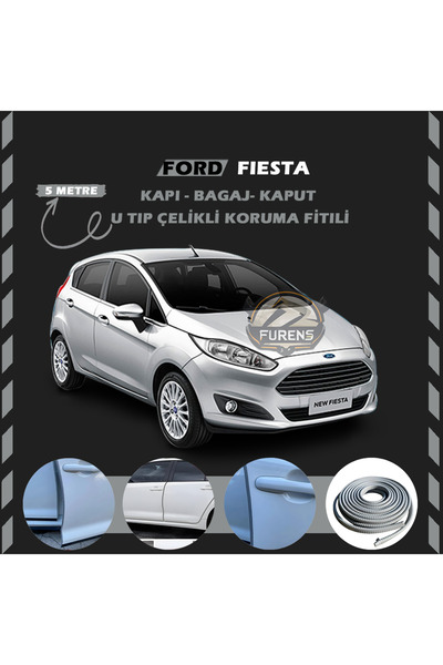 STS Oto Aksesuar Ford Fiesta Oto Araç Kapı Koruma Fitili 5metre Parlak Gri Renk
