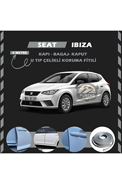 STS Oto Aksesuar Seat Ibıza Oto Araç Kapı Koruma Fitili 5metre Parlak Gri Renk