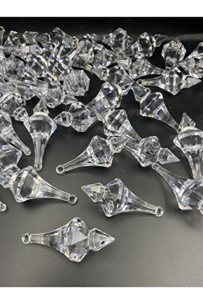 Hedef Bijuteri 5 Adet Orta Boy Minare Model Akrilik Sarkıt,akrilik Boncuk Sallantılı Avize Taşı Abajur Boncuğu