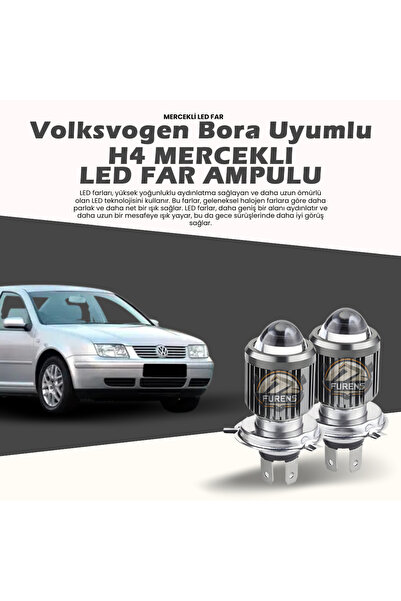 STS Oto Aksesuar Vw Bora Uyumlu Mercek Led Xenon Uzun - Kısa Çift Renk Şimşek...