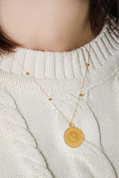 aytekgold Çeyrek altınlı dorica toplu kolye