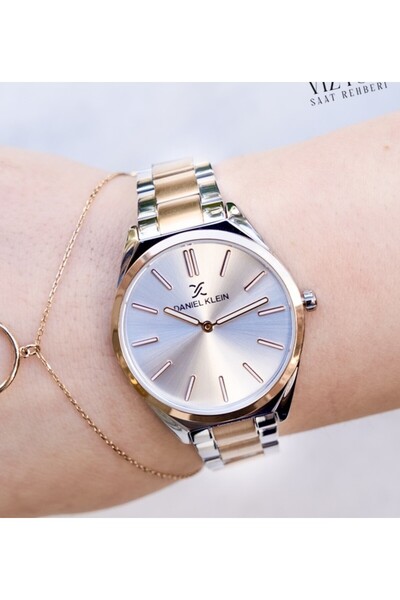 Daniel Klein Kadın Kol Saati ROSE ve GÜMÜŞ Renk Çelik Su Geçirmez 2 Yıl Garan...