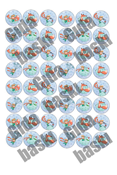 Lyroni Yenilebilir Şeker Kağıdı Küçük Prens Temalı Pasta Süsleme