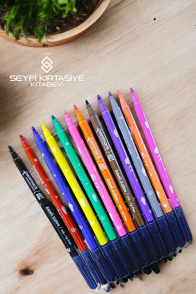 SEYFİKİRTASİYE SUPER WASHABLE SEALED PEN SET OF 12 PAINTING PEN 2-3 MM ROUND NIB TURKISH MALI