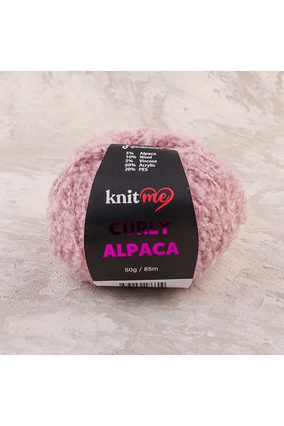 knitme Curly Alpaca - Μαλακό βελούδινο σχοινί με σγουρή υφή με μίξη από αλπακά και μαλλί