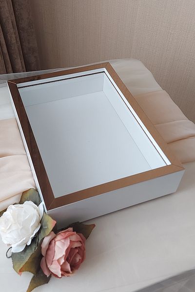 Verda Çerçeve Fără LED 25x35 Cm Rama Design Deep Rose alb-bronz! Cadru de memorie Rose Box! Anonim