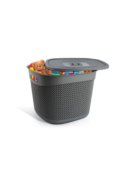 Melkan Home Square Basket Storage Box with Lid, Storage Box with Lid 36 Liter Multipurpose Organizer Organizer