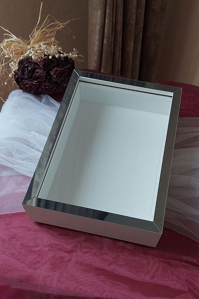 Verda Çerçeve Ledless 25x35 Cm Alb-fumat Deep Rose Design Frame! Cadru de memorie Rose Box! Fără nume