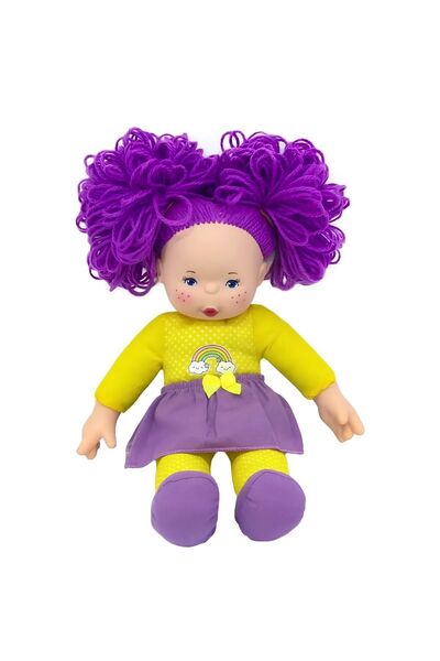 welcomein Lahana Saçlı Gökkuşağı Dolgu Bez Bebek 35 Cm