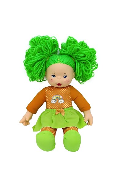 welcomein Lahana Saçlı Gökkuşağı Dolgu Bez Bebek 35 Cm