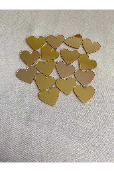 Egelinahediyelik Dekoraktif Yapışkanlı Aynalı Pleksi Kalp 2.5x2.5 cm - 100 Adet