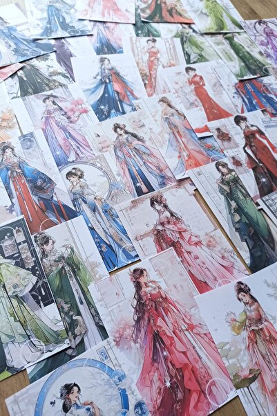 Mona Craftist 38 Adet Scrapbook Kağıt Seti Çin Japon Elibse Kız Yukata Temalı...