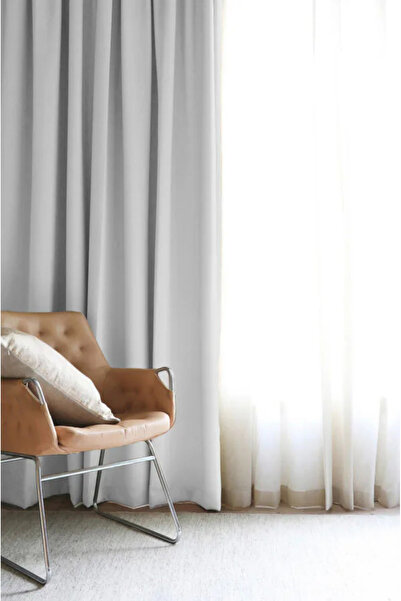 Ran Perde Kum Beji - Karartma Perde Blackout - Çift Taraflı -Pilesiz - Tek Kanat