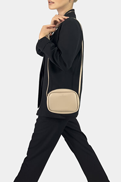 Frank Martin Women's Urban Black Cross Strap Zippered Adjustable Strap Model Handbag and Shoulder Bag