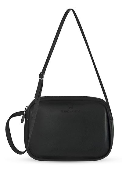 Frank Martin Geantă de mână și geantă de umăr model Urban Black Cross Strap, cu fermoar, curea reglabilă