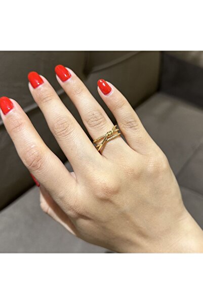 leargia خاتم حلزوني حجري ذهبي