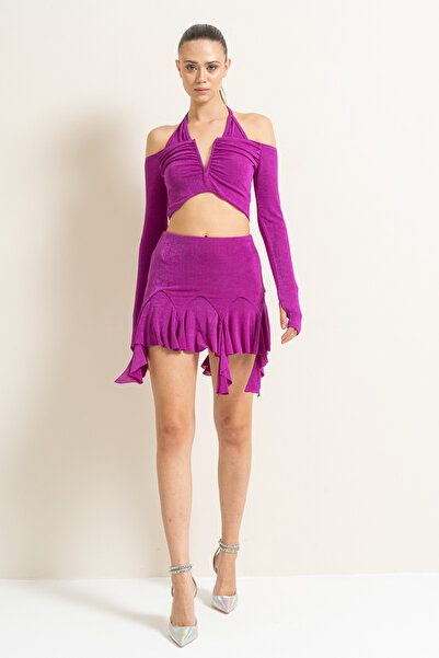 Kikiriki Etek Ucu Volanlı Mini Etek