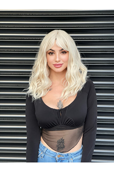 Fenomen Peruk Lansman Kıvırcık Soğuk Sarı Peruk