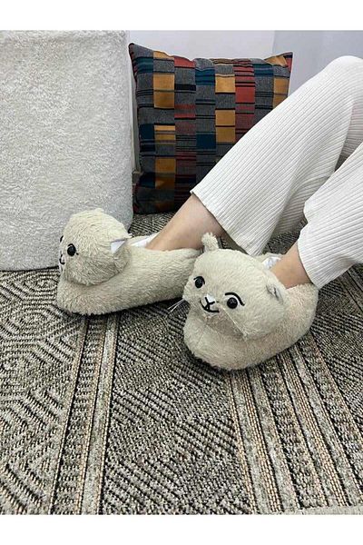 Behtah Kundura Παντόφλες Cute Cat Figure Χειμερινές άνετες μαλακές μπότες για το σπίτι Παπούτσια για το σπίτι