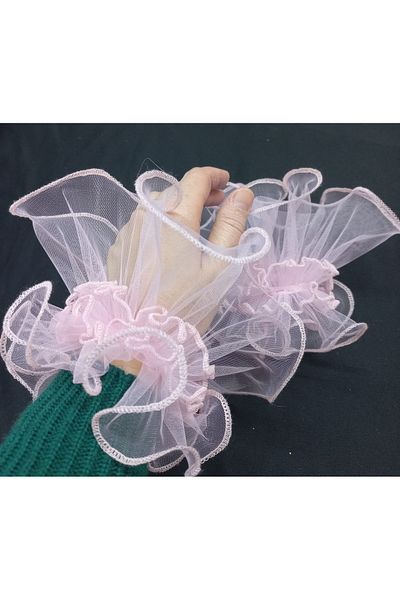 es moda shop Almira tulle cuff bracelet baby pink